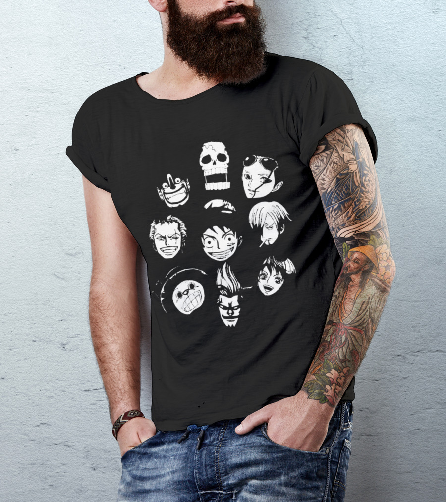 One Piece Straw Hat Crew Faces T-Shirt