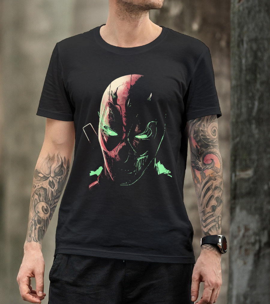 Deadpool Darth Maul Crossover Villainous Face Mashup T-Shirt