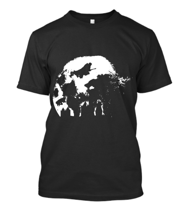 Full Moon Flying Over Hogwarts T-Shirt