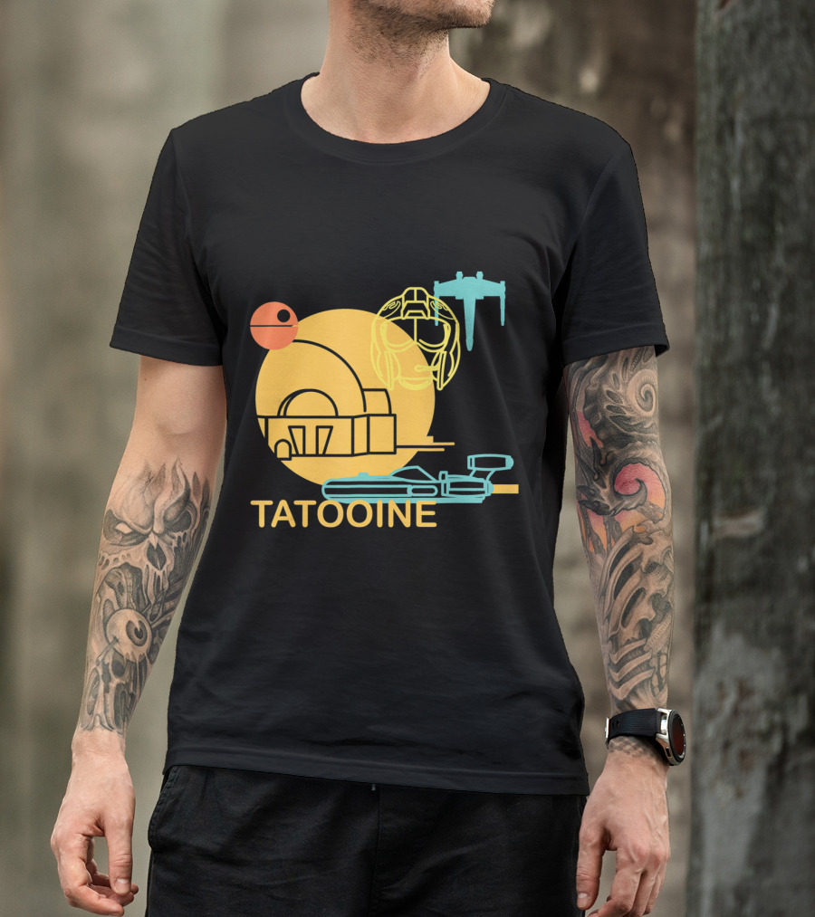 Star Wars A New Hope Tatooine X-Wing Droid Binary Sunset T-Shirt