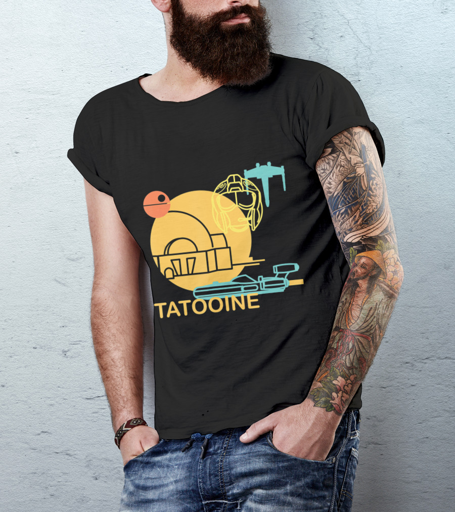 Star Wars A New Hope Tatooine X-Wing Droid Binary Sunset T-Shirt