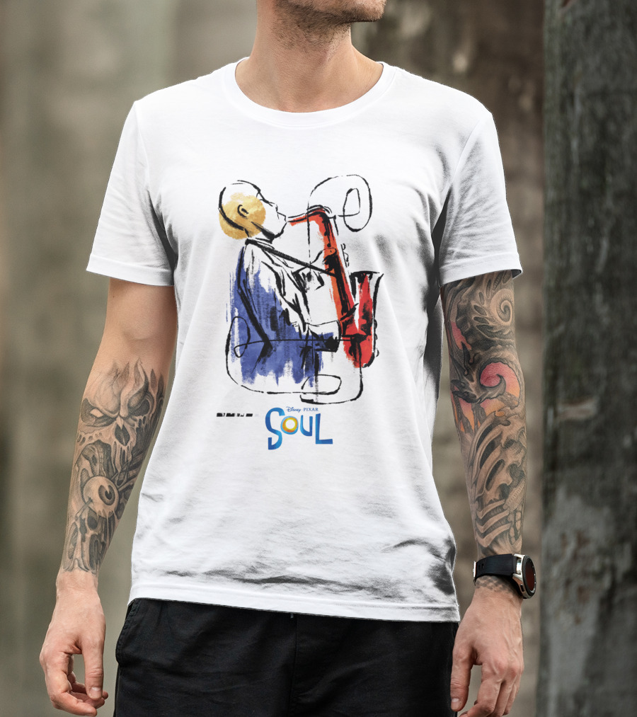 Disney Pixar Soul Watercolor Saxophonist T-Shirt