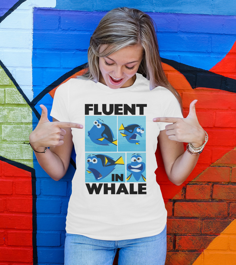 Fluent In Whale Bilingual Dory Ocean Humor T-Shirt