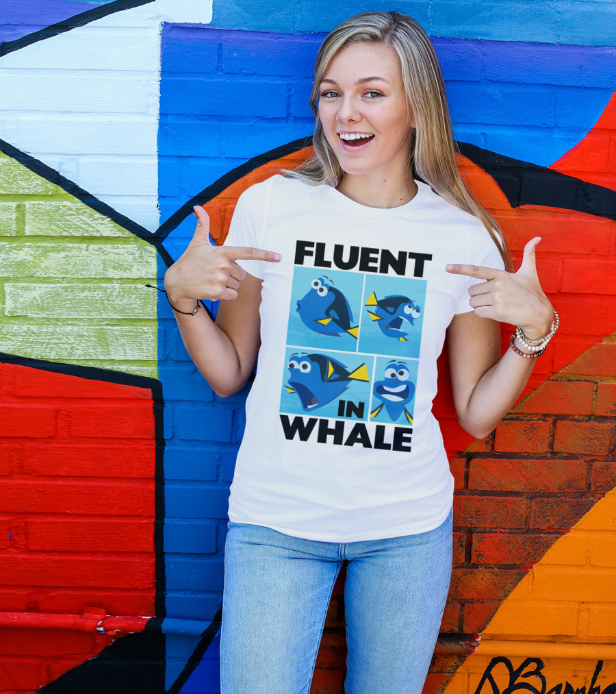 Fluent In Whale Bilingual Dory Ocean Humor T-Shirt