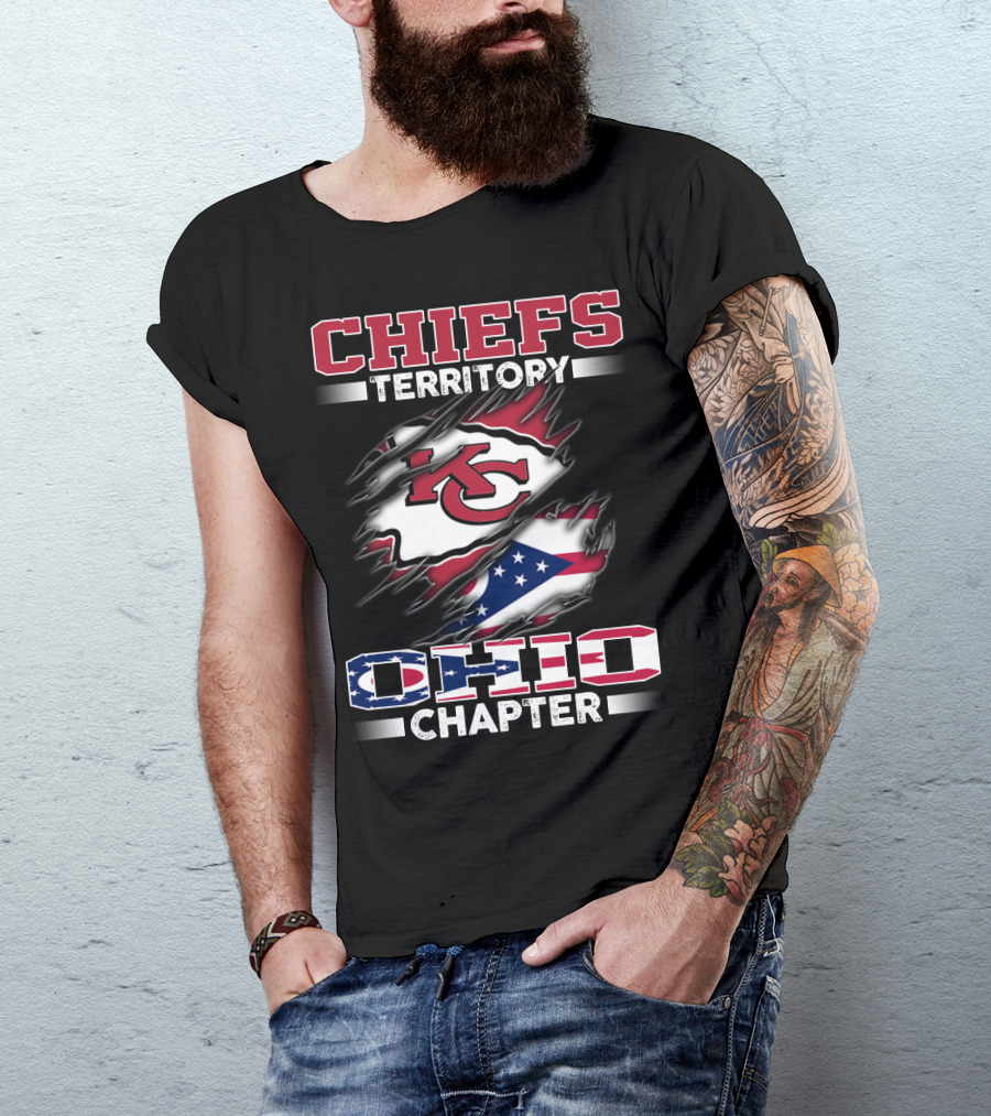 CHIEFS TERRITORY OHIO CHAPTER KC LOGO FLAG T-Shirt