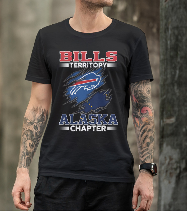 BILLS Territory Alaska Chapter Buffalo Icon With State Flag Elements T-Shirt