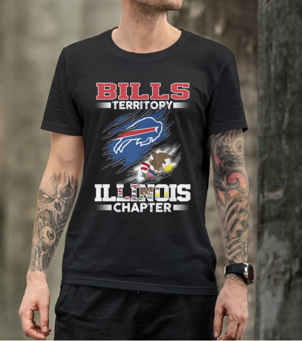 BILLS Territory Illinois Chapter Buffalo Bills Logo And Illinois State Seal T-Shirt