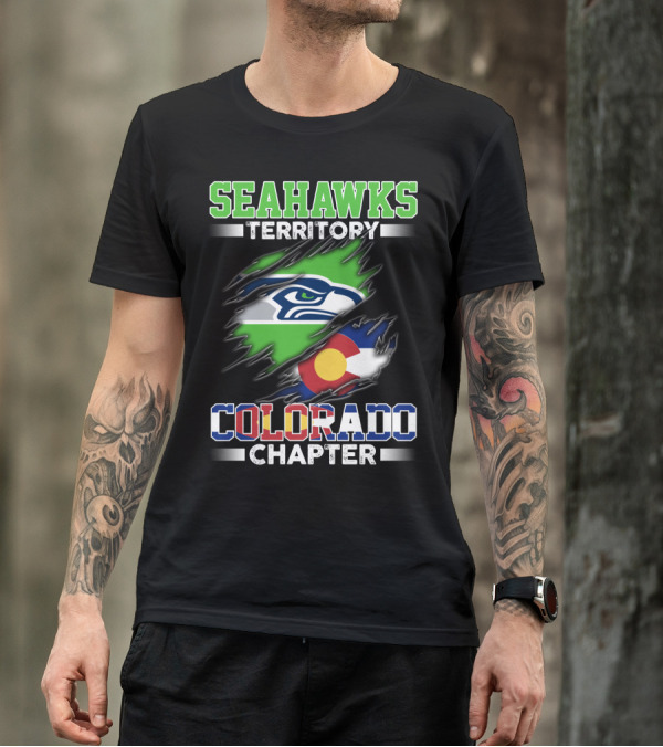 SEAHAWKS TERRITORY COLORADO CHAPTER SEATTLE LOGO FLAG интеграция T-Shirt
