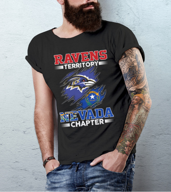 RAVENS TERRITORY NEVADA CHAPTER BATTLE BORN FLAG T-Shirt