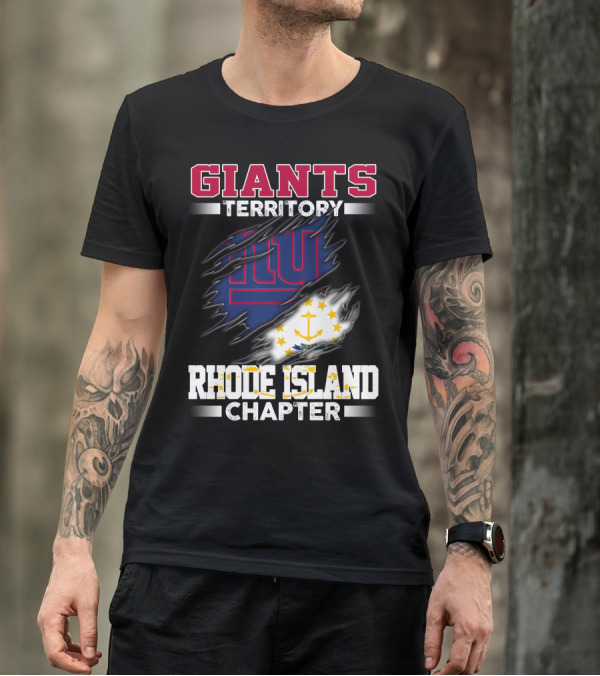 GIANTS Territory Rhode Island Chapter NY Blue Rip Flag T-Shirt