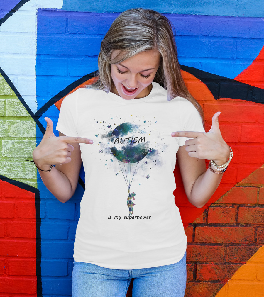 Autism Puzzle Balloon Child Is My Superpower T-Shirt
