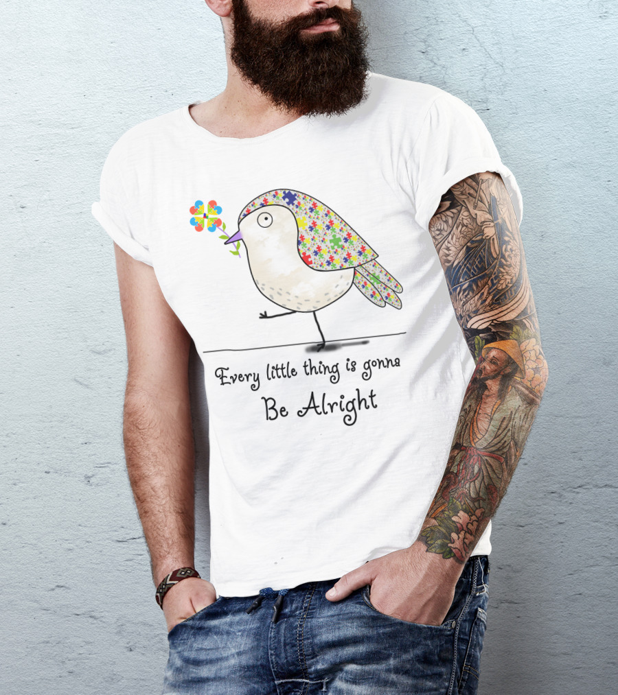 Every Little Thing Is Gonna Be Alright Puzzle Bird T-Shirt