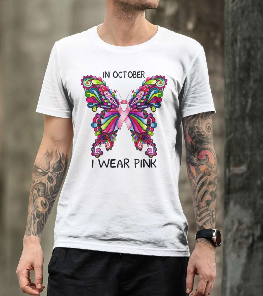 In October I Wear Pink Butterfly T-Shirt