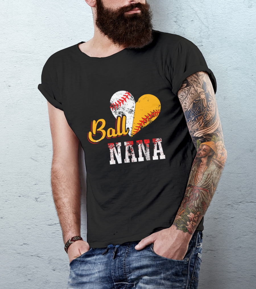Ball Nana Baseball Heart T-Shirt