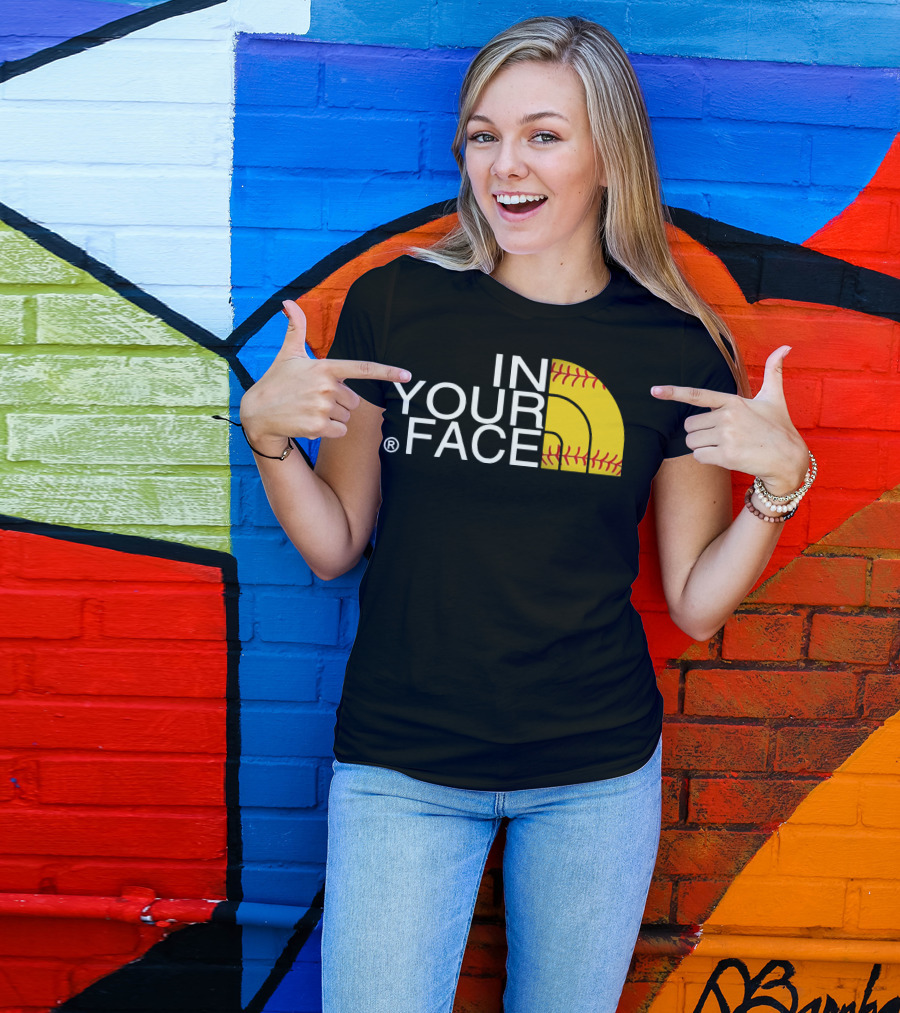 IN YOUR FACE Baseball Stitch T-Shirt