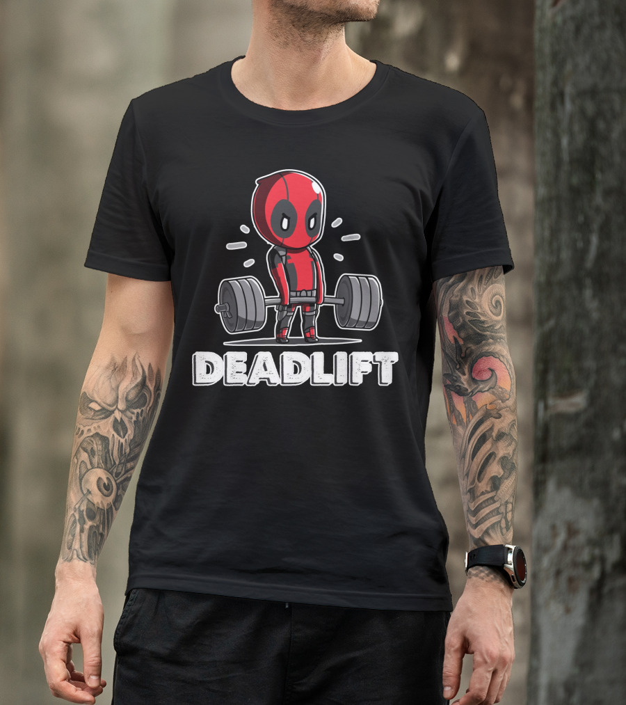 Deadlift Parody Superhero Character With Barbell T-Shirt