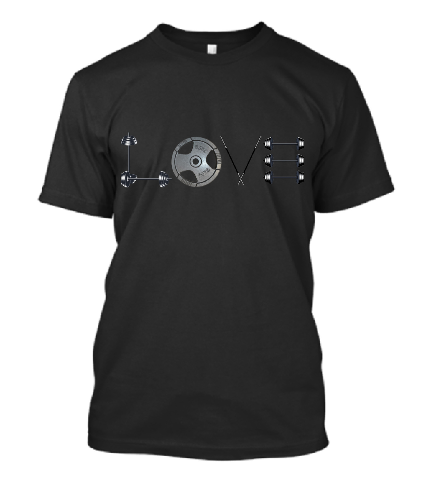 LOVE Barbell Weight Plate Dumbbell Enthusiast T-Shirt