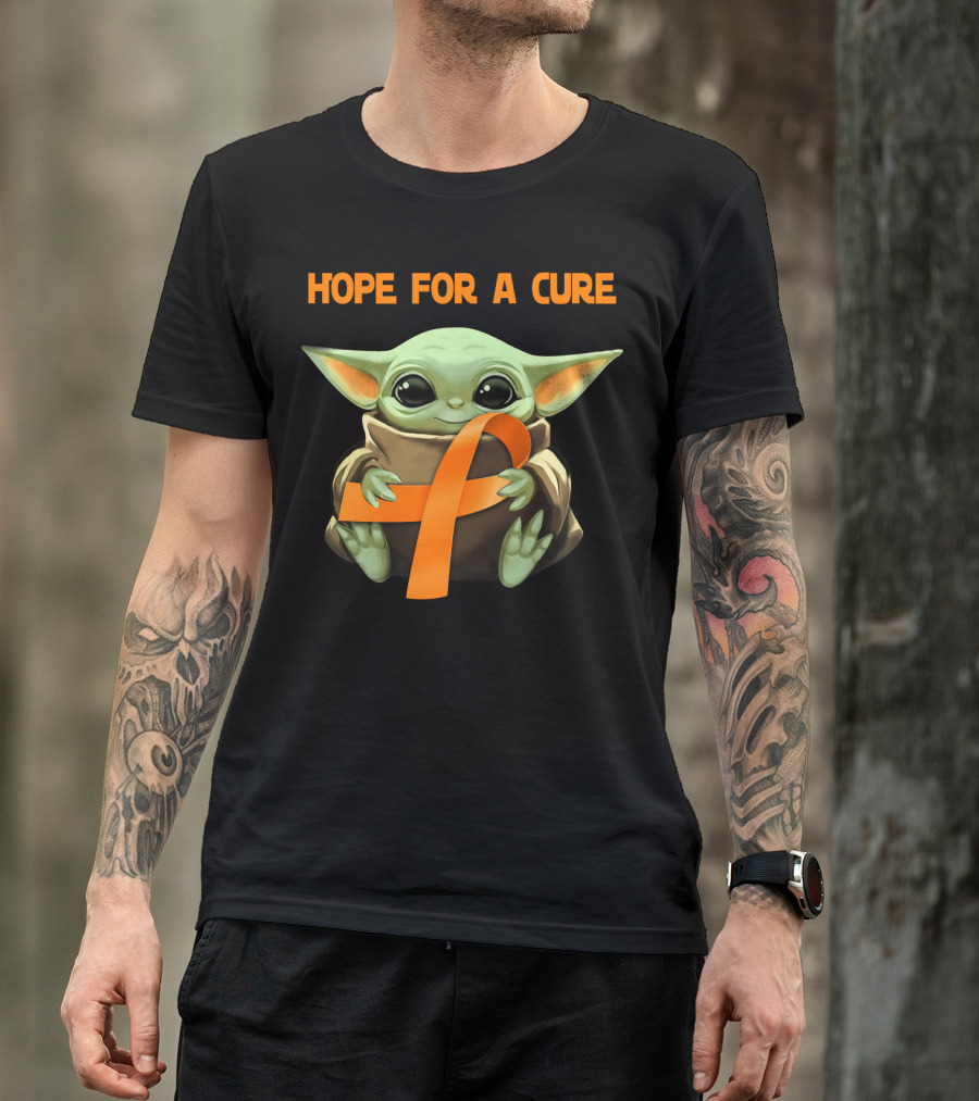 Hope For A Cure Baby Yoda Orange Awareness T-Shirt