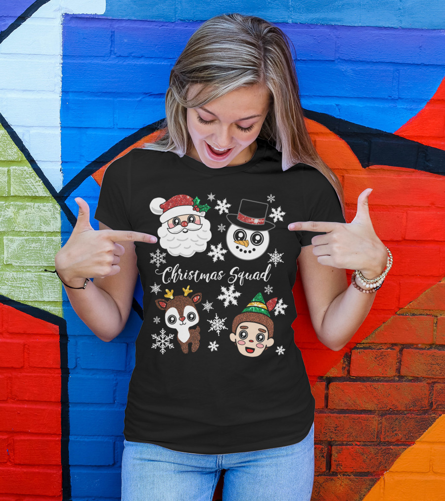 Christmas Squad Santa Snowman Reindeer Elf T-Shirt