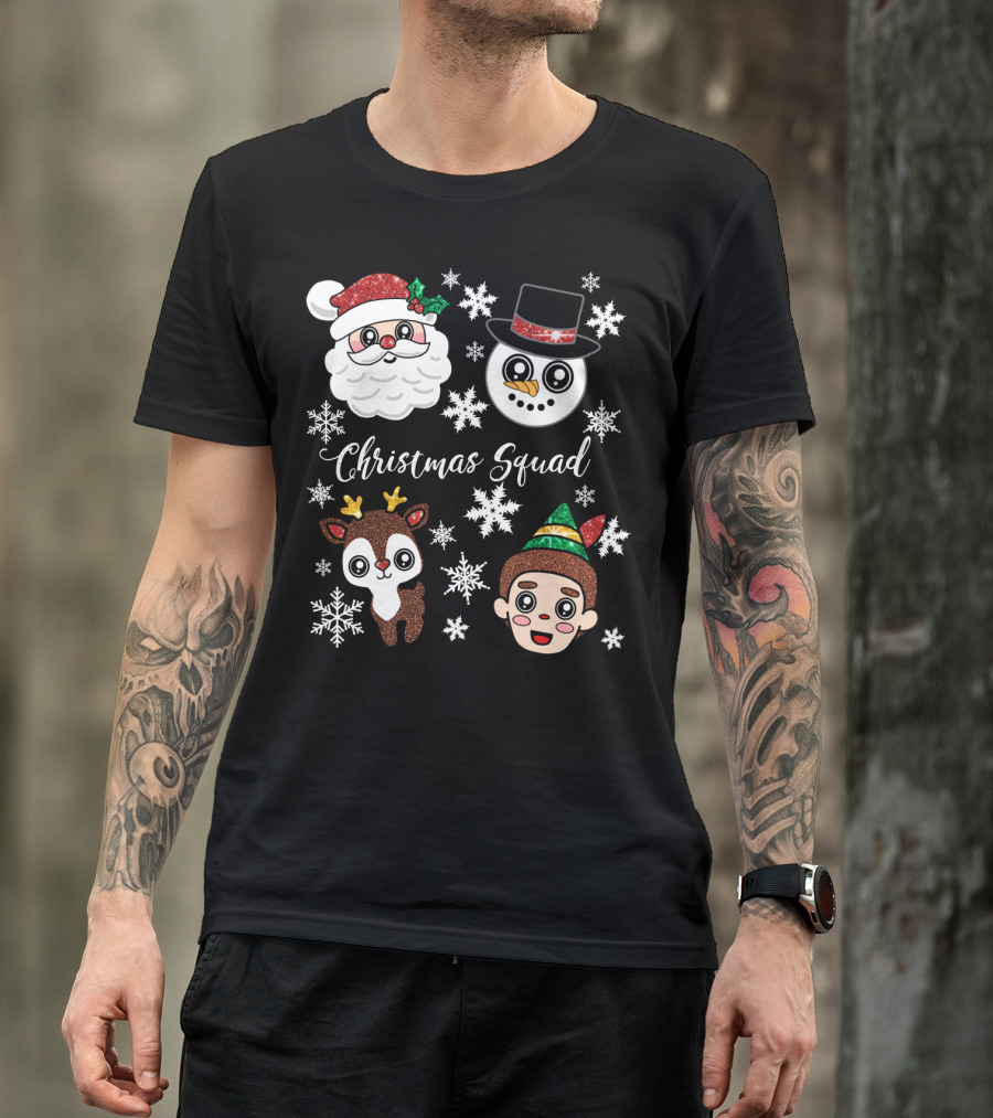 Christmas Squad Santa Snowman Reindeer Elf T-Shirt