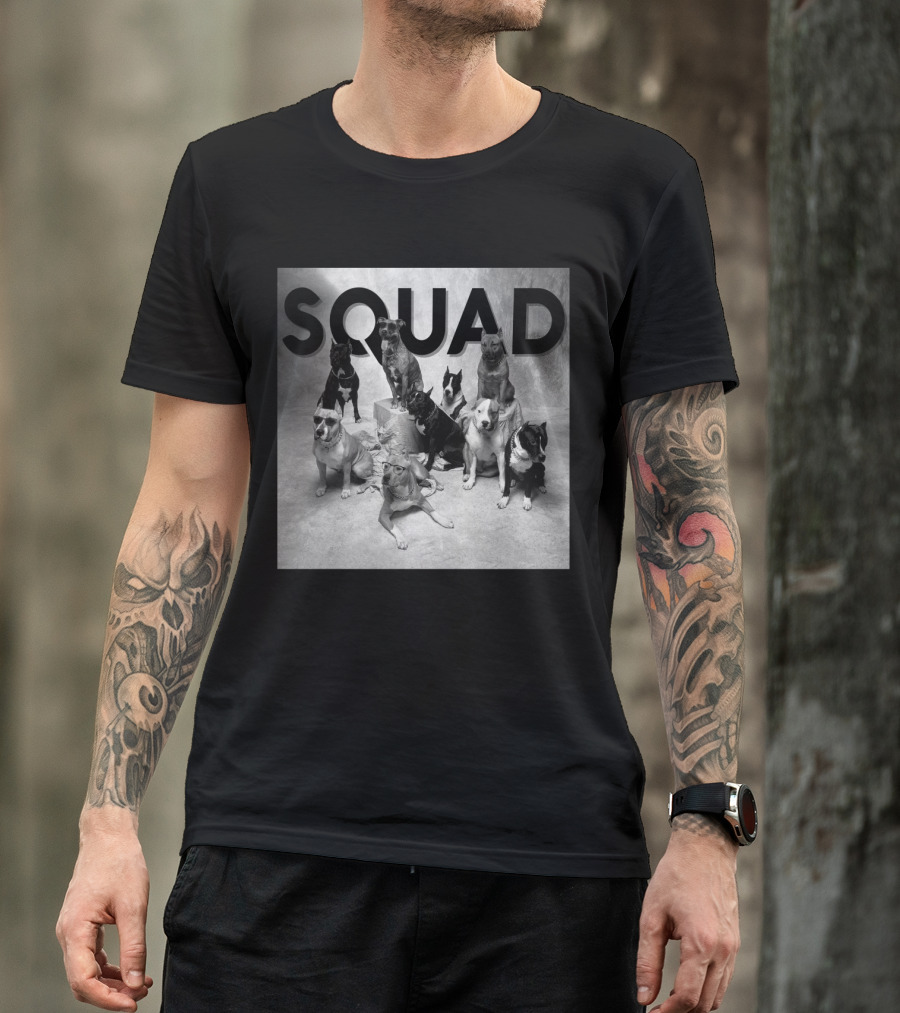 SQUAD Dog Group Black And White Photography T-Shirt