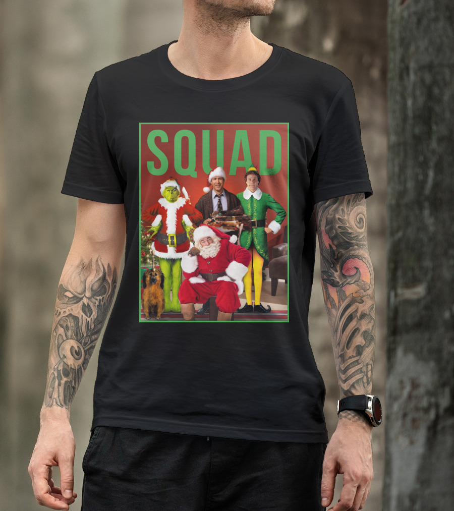 SQUAD Santa Grinch Elf Christmas Vacation T-Shirt
