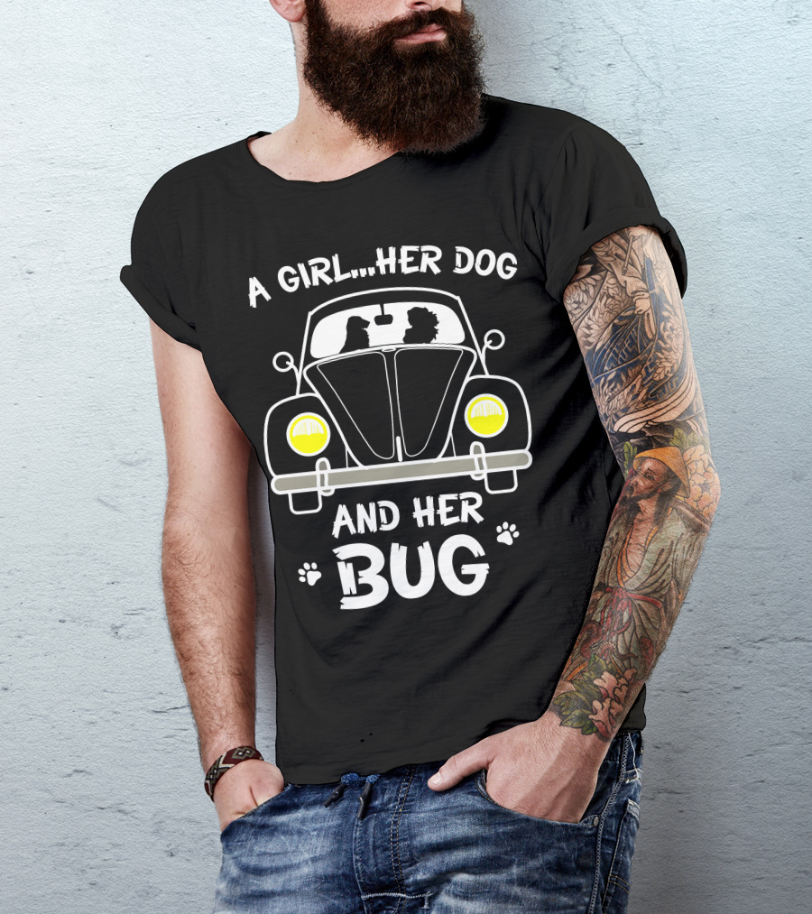 A Girl Her Dog And Her Bug T-Shirt