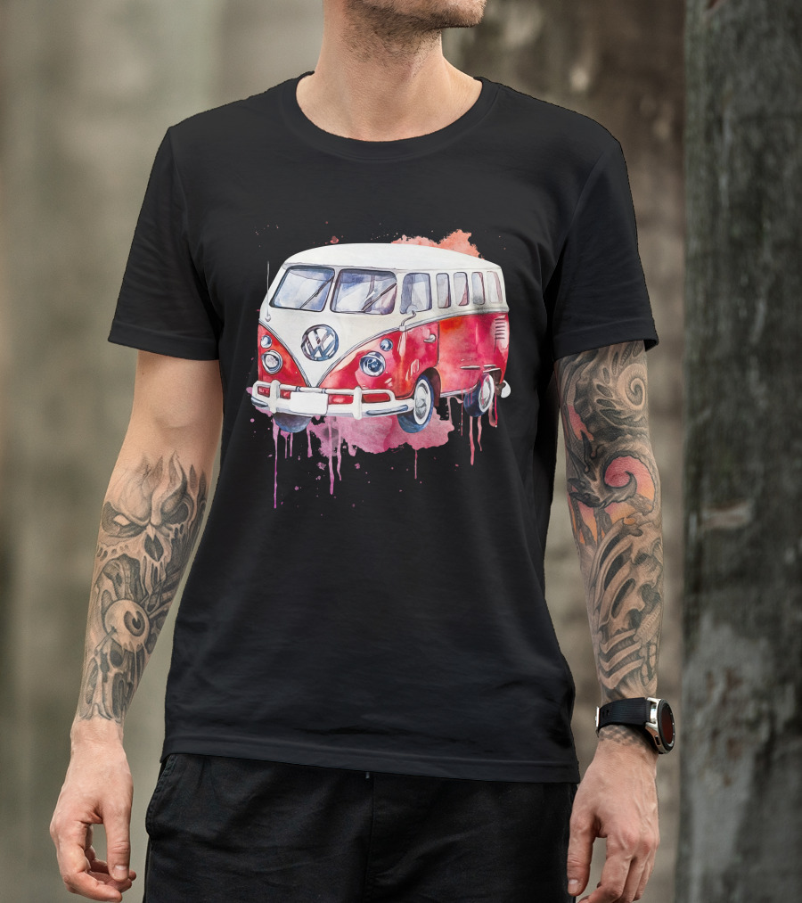 Volkswagen Camper Van Watercolor T-Shirt