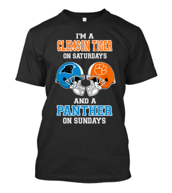 Clemson Tigers Saturdays Panthers Sundays Football Helmets T-Shirt