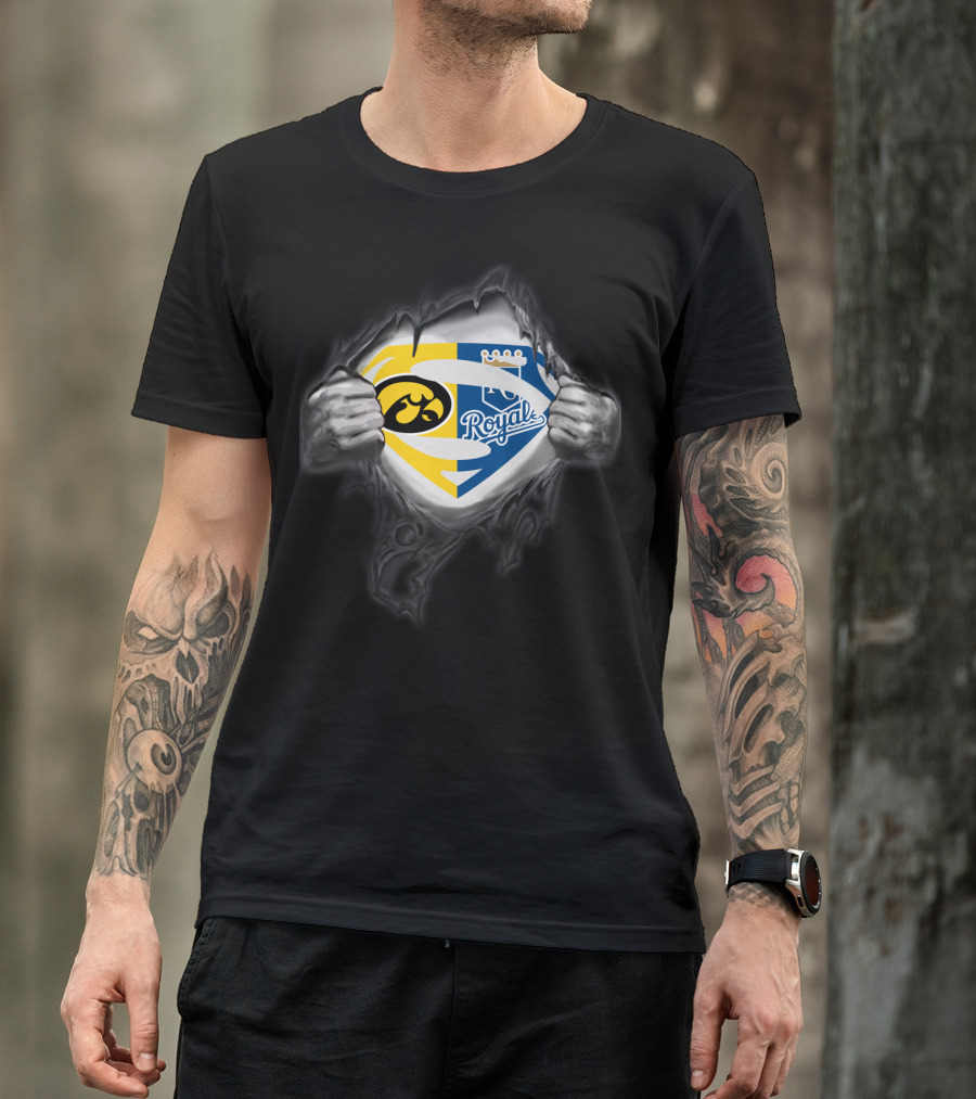 Hawkeyes Kansas City Royals Superman Logo Fusion T-Shirt