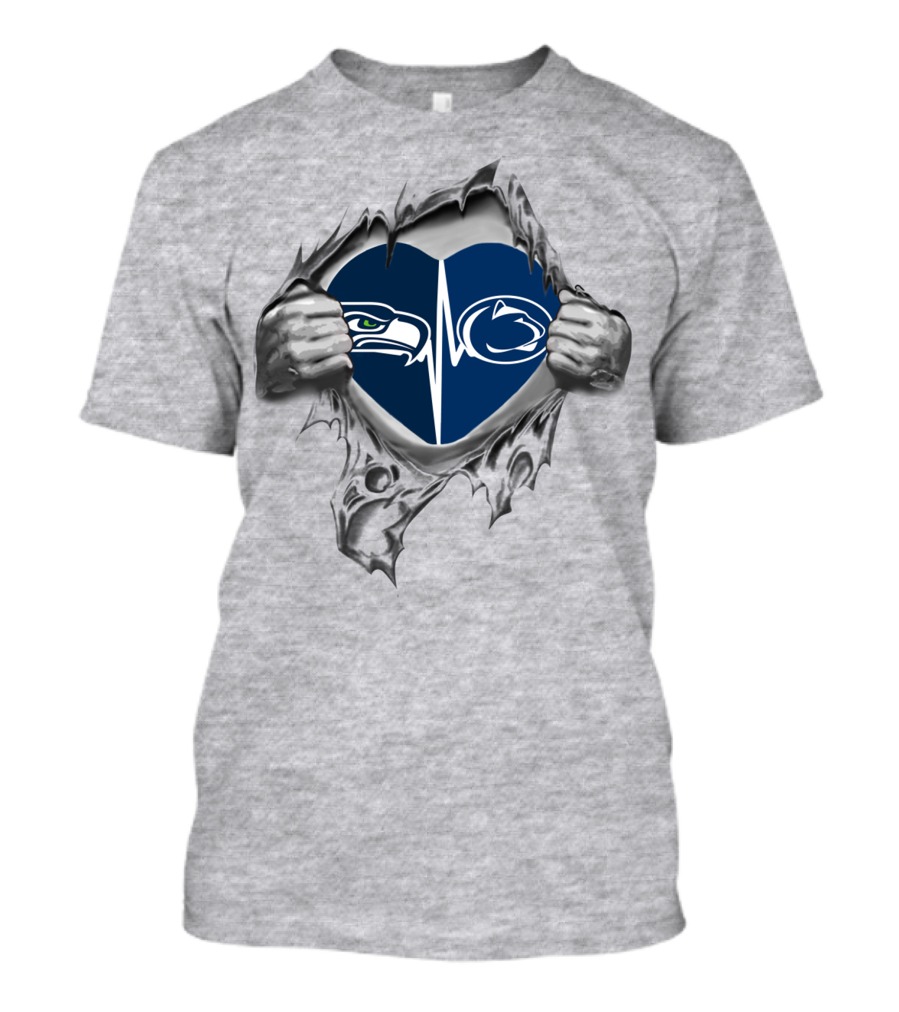 Seattle Seahawks Penn State Heartbeat Fan Pride T-Shirt