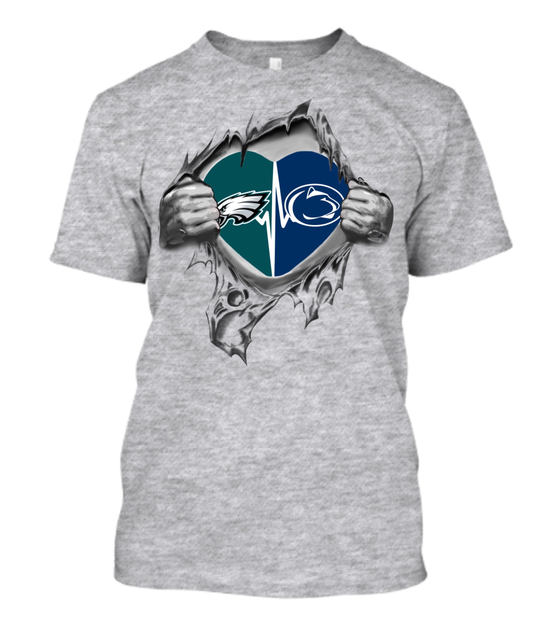 Philadelphia Eagles Penn State Heartbeat Logo Fusion T-Shirt
