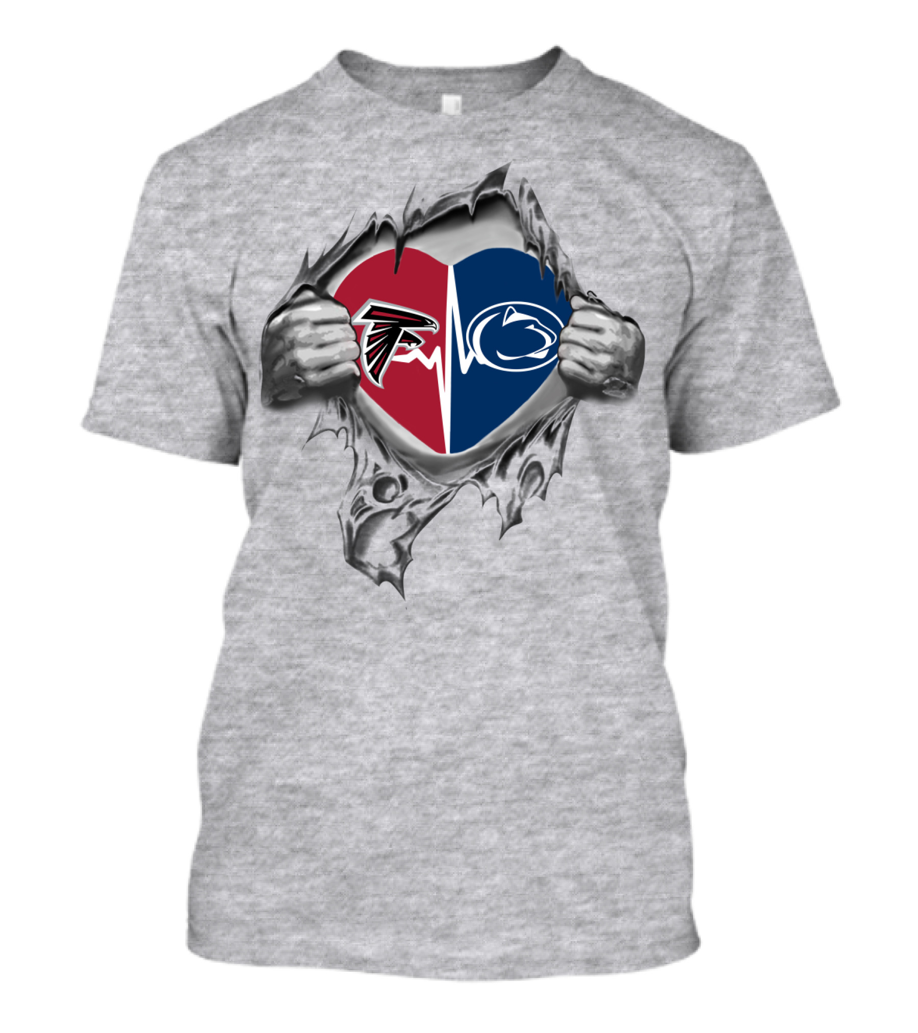 Falcons Penn State Heart Logo Fusion T-Shirt