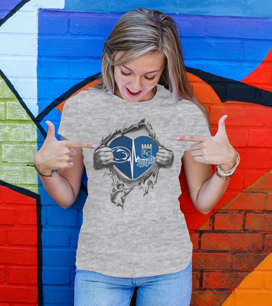 Kansas City Royals Penn State Heartbeat T-Shirt