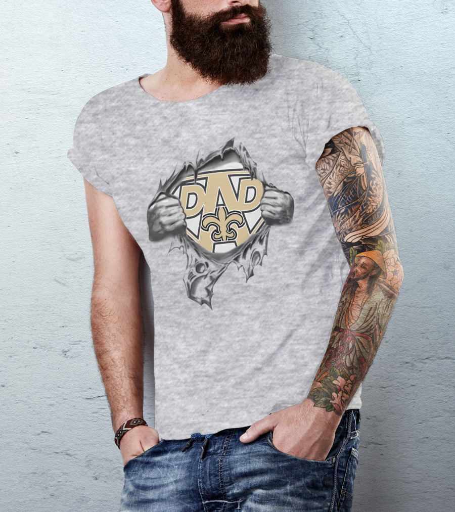Super Dad New Orleans Saints Fleur De Lis Burst T-Shirt