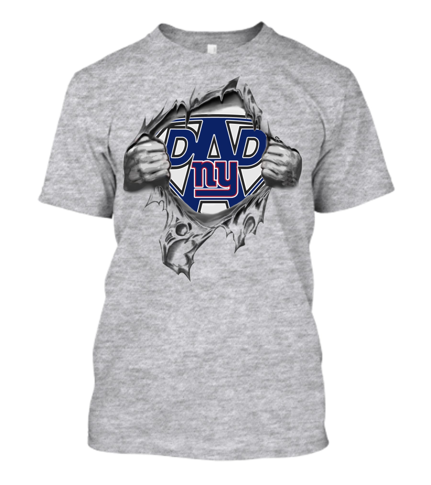 Super Dad New York Giants NY Logo Hands Ripping Open T-Shirt