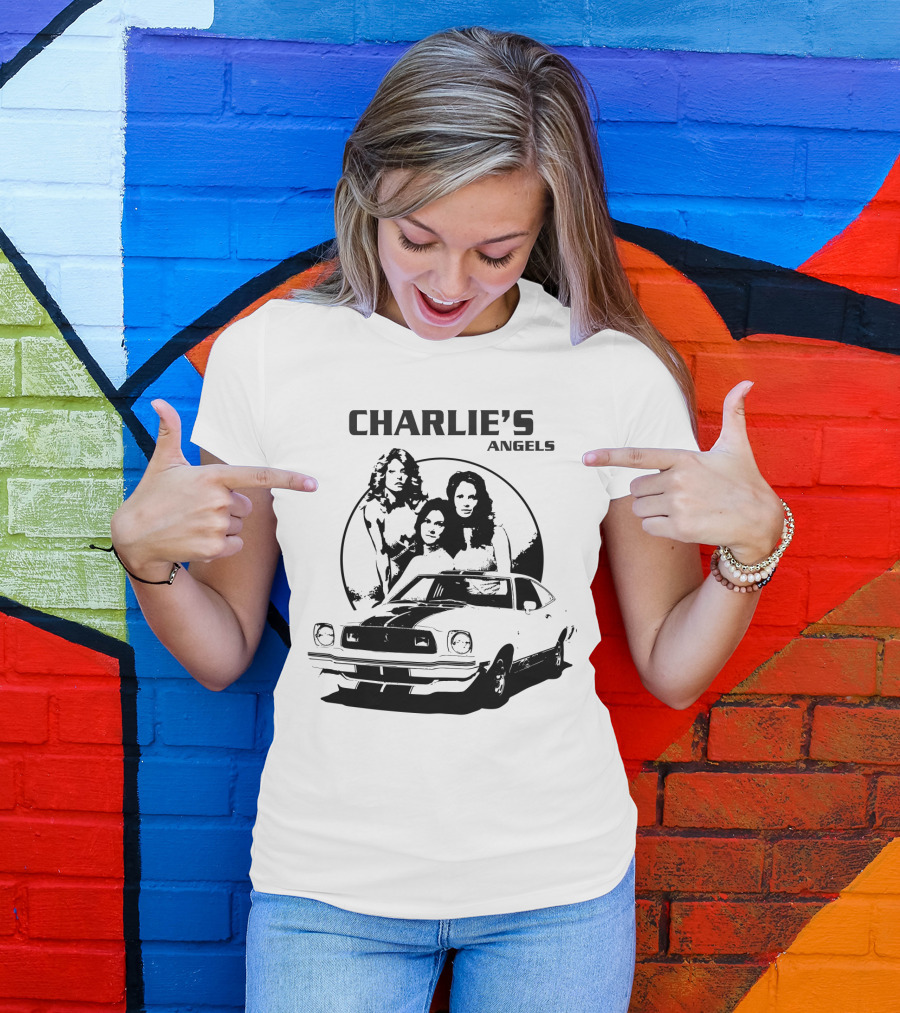 CHARLIE'S ANGELS Retro Classic Car And Trio T-Shirt