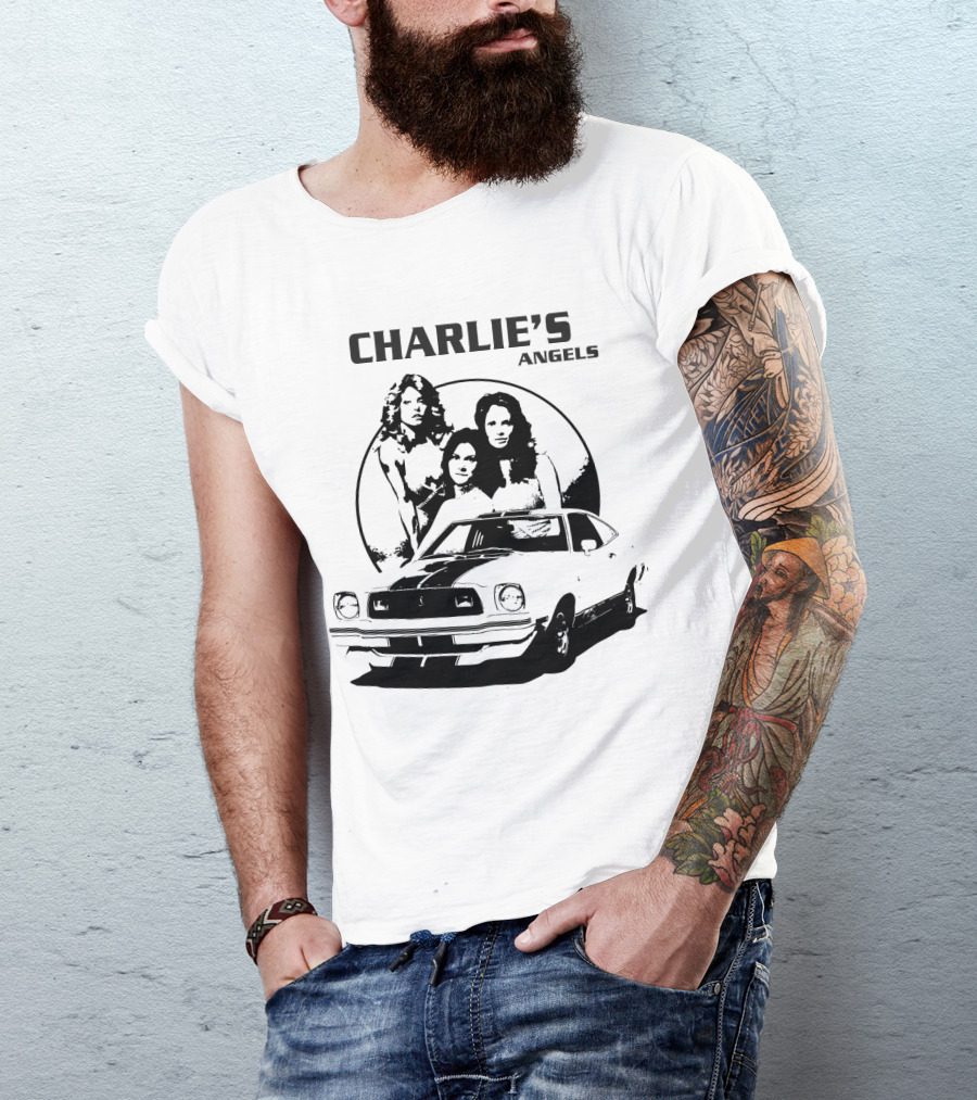CHARLIE'S ANGELS Retro Classic Car And Trio T-Shirt