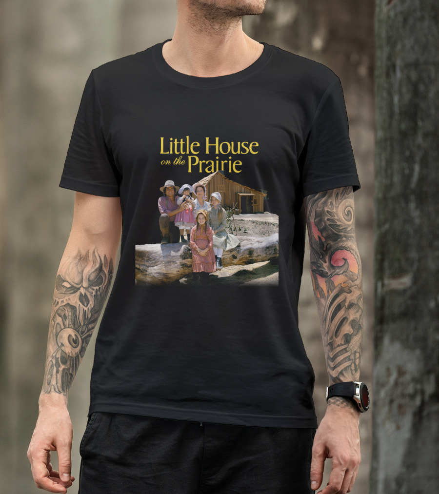 Little House On The Prairie Family In Rustic Homestead Setting T-Shirt