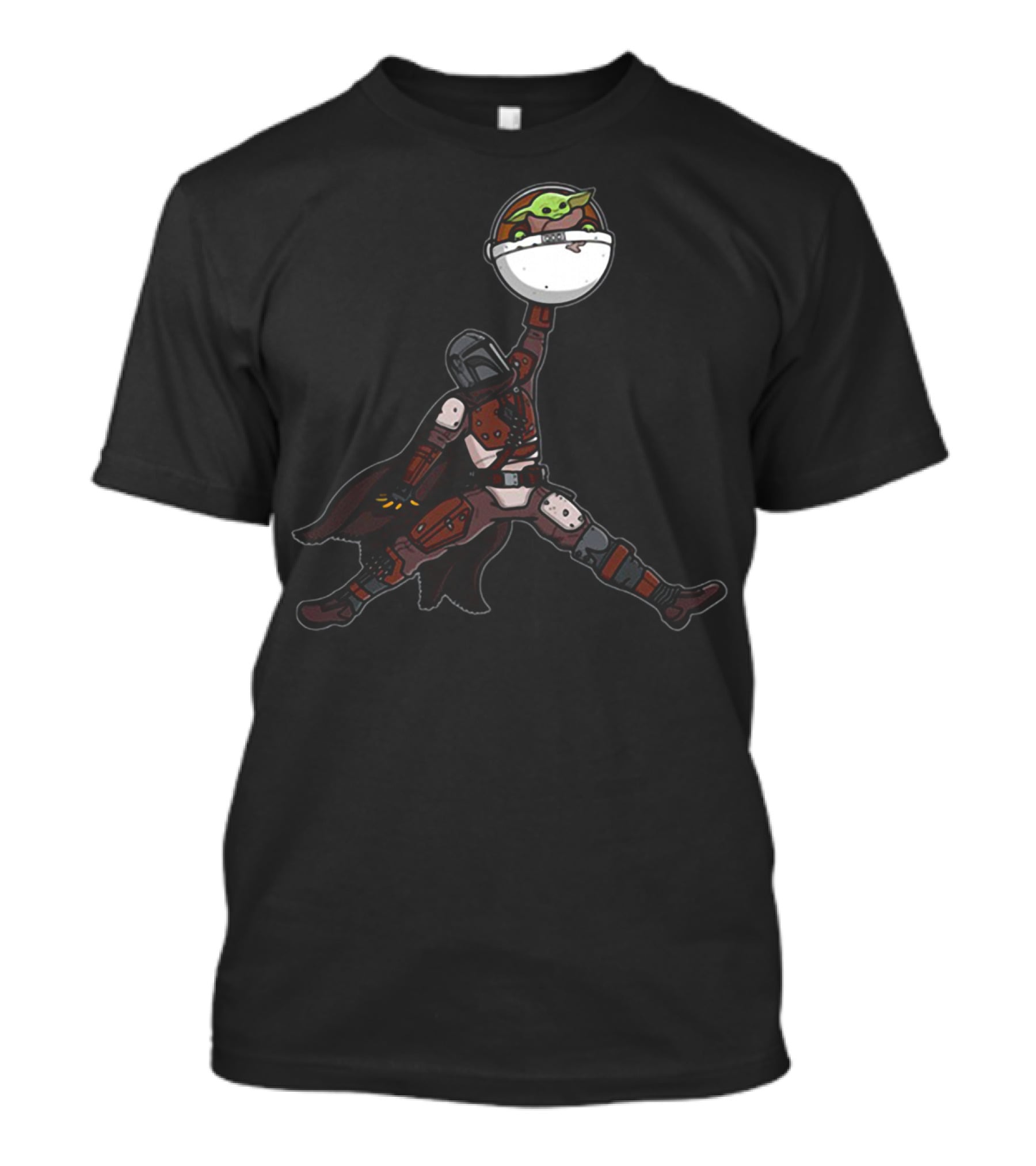 Air Arya Baby Yoda Mando Sitting Jumpman Icon Crossover T-Shirt