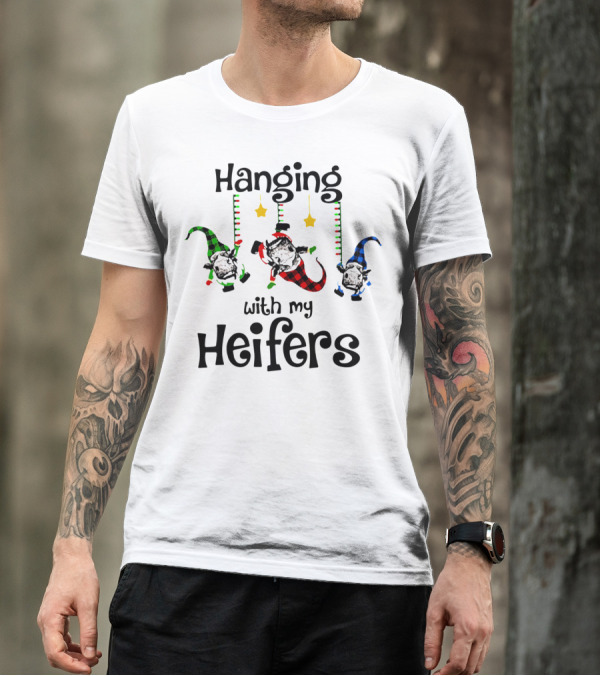 Hanging With My Heifers Festive Cows In Pajamas T-Shirt