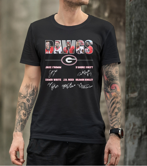 DAWGS Jake Fromm D'Andre Swift Zamir White J.R. Reed Solomon Kindley Georgia Football T-Shirt