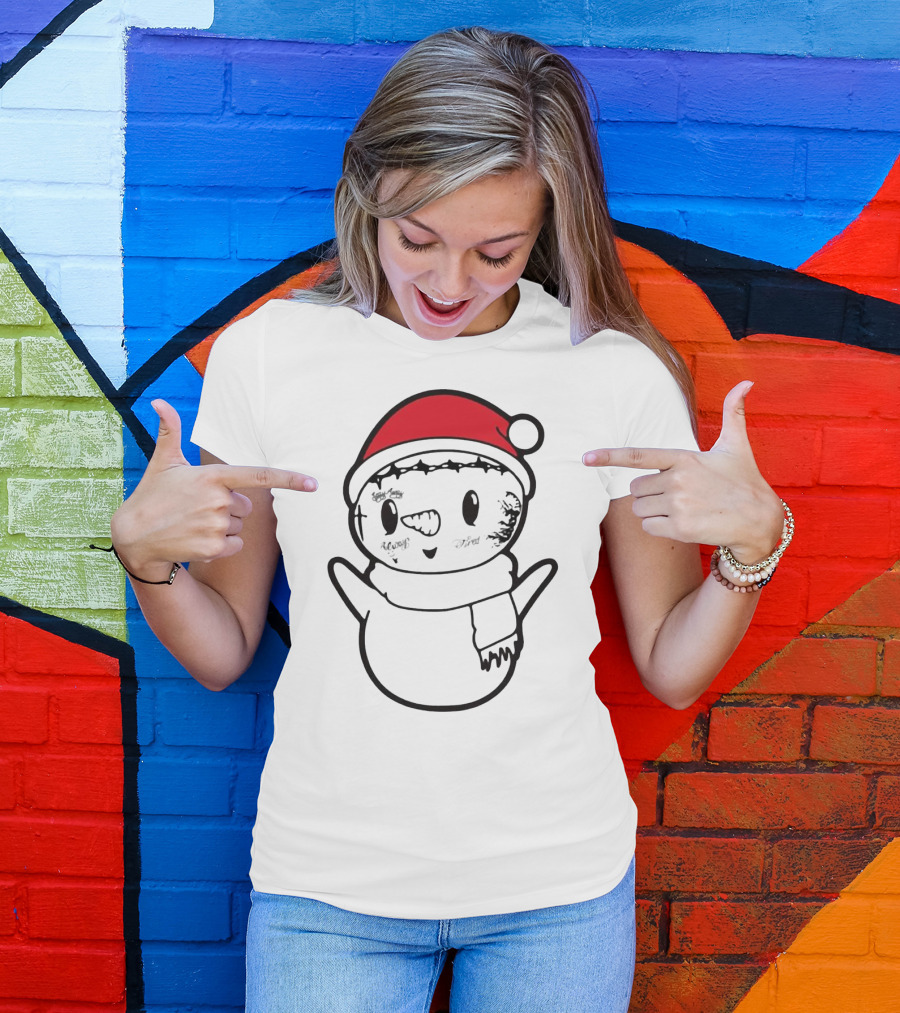 Post Malone Snowman Christmas Santa Tattoo Face T-Shirt