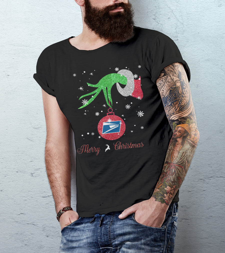 Merry Christmas Grinch Holding USPS T-Shirt