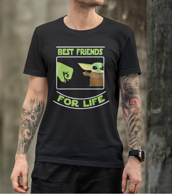 Best Friends For Life Baby Yoda Fist Bump Iconic Meme T-Shirt
