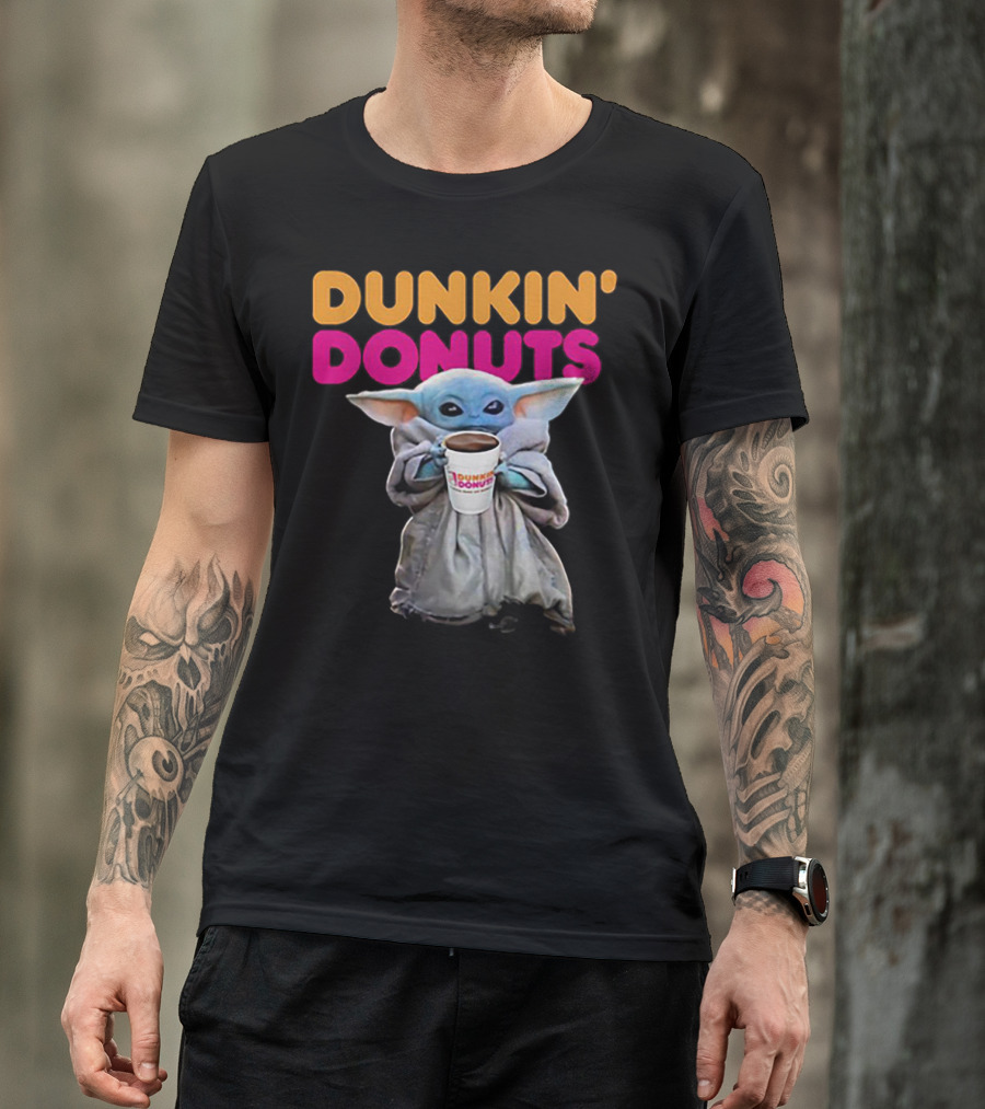 Dunkin' Donuts Baby Yoda Star Wars Coffee Cup T-Shirt