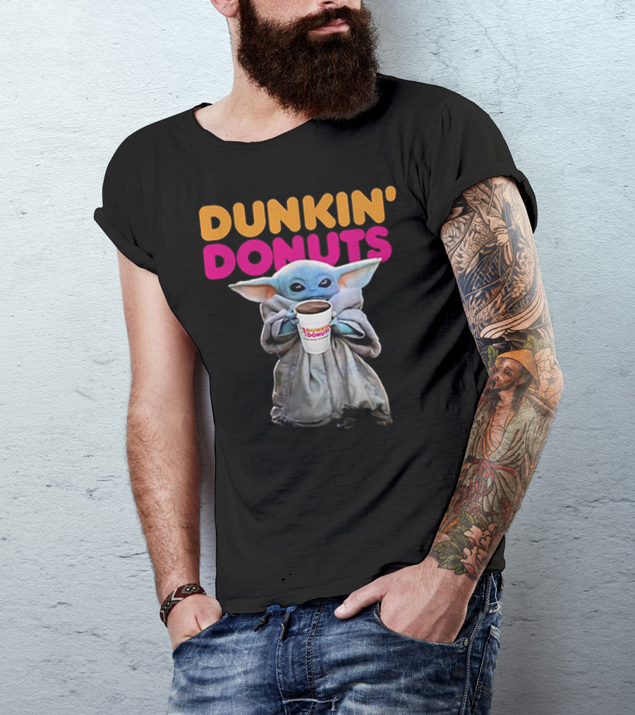 Dunkin' Donuts Baby Yoda Star Wars Coffee Cup T-Shirt