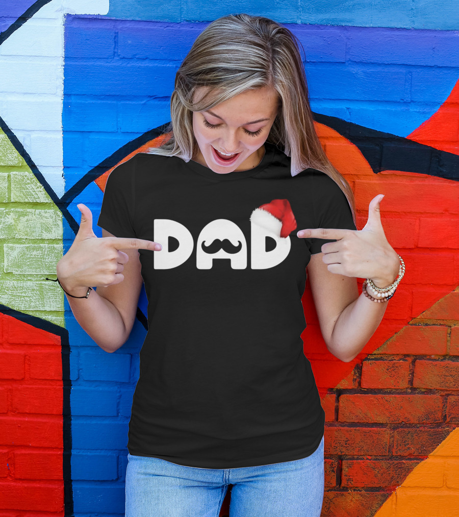 Dad Moustache Santa Hat T-Shirt