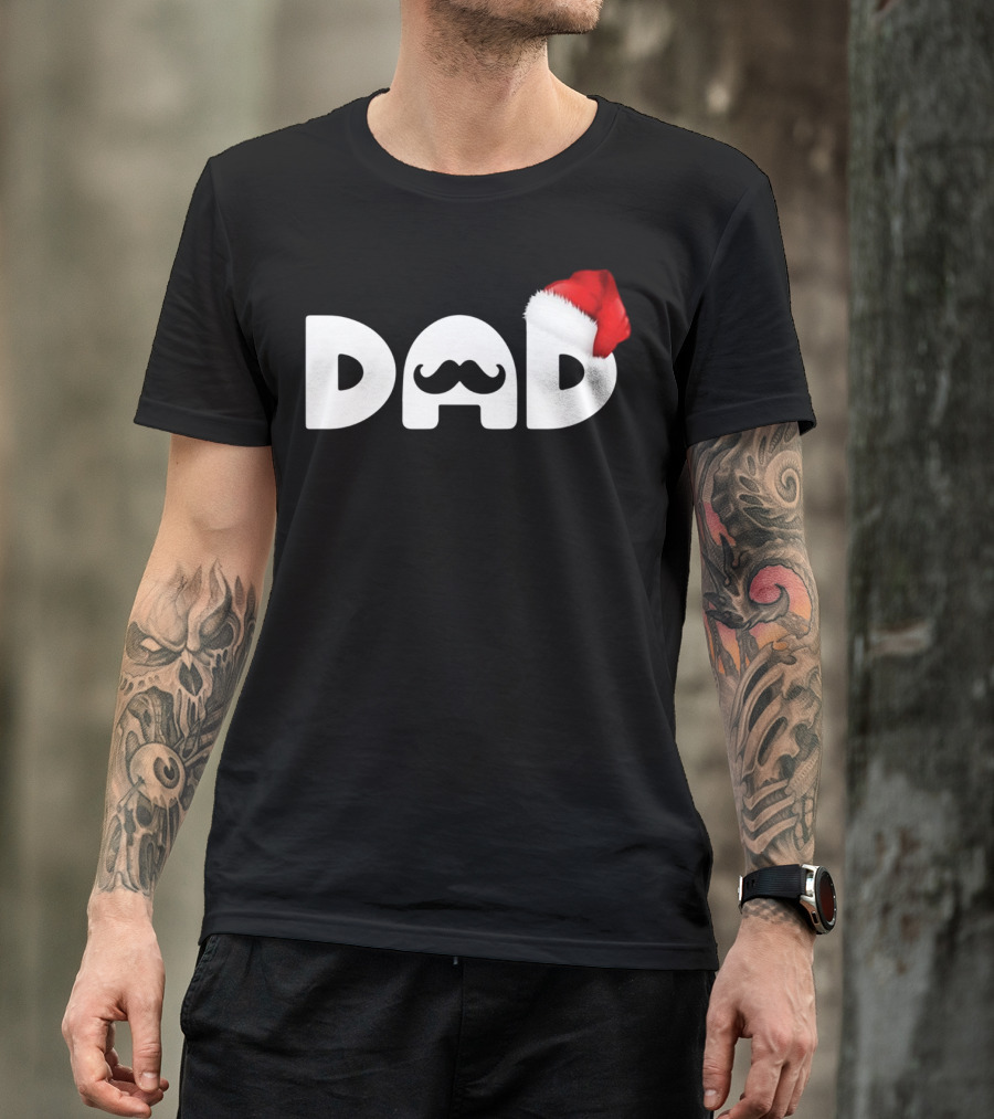 Dad Moustache Santa Hat T-Shirt