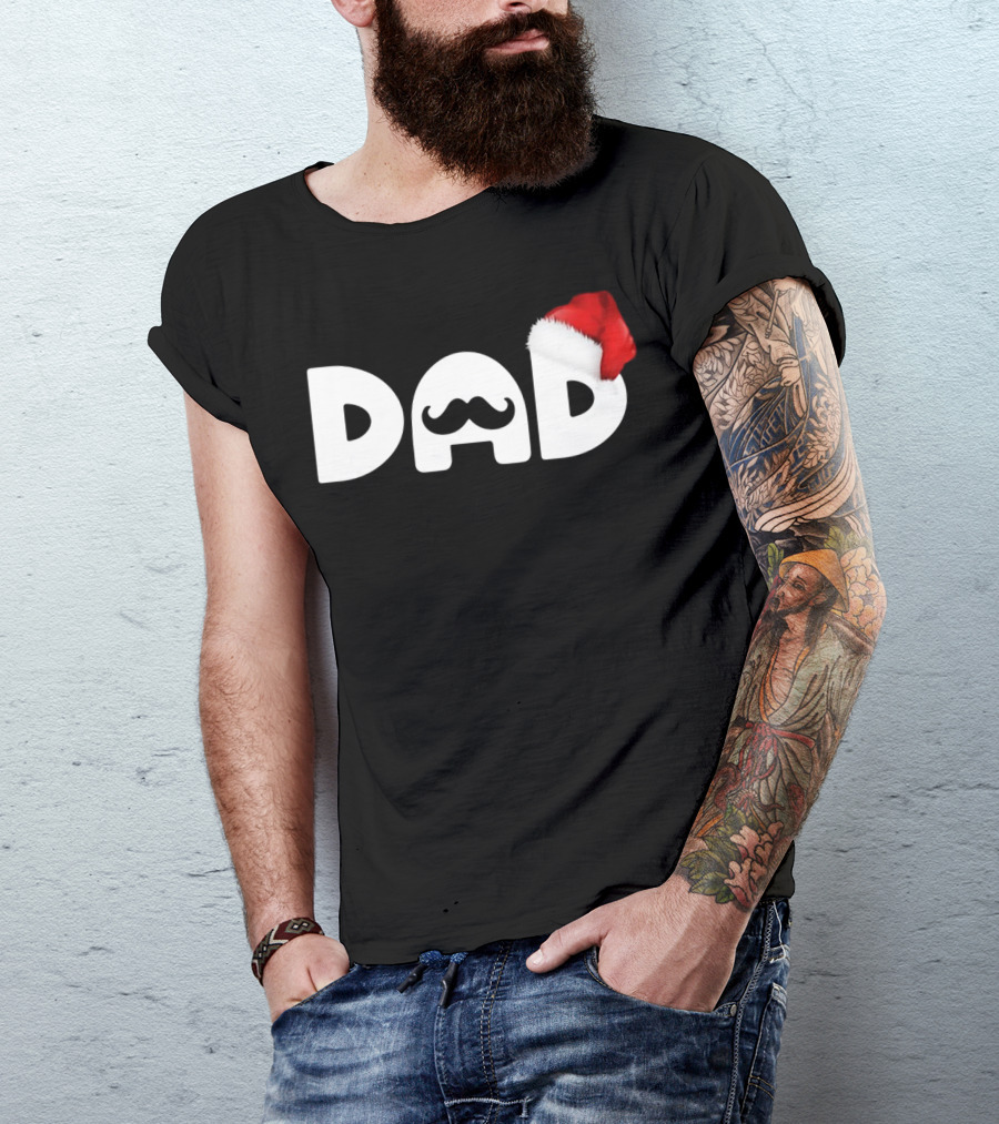 Dad Moustache Santa Hat T-Shirt